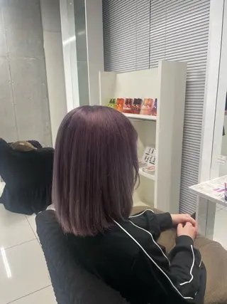 ミディアム カラー yuzuna ハイトーン 天神のヘアスタイル