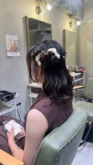 セミロング ヘアアレンジ カラー/クロスパーマ /髪質改善/AiNAのヘアスタイル