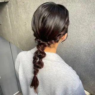 ヘアアレンジ ミディアム レイヤー /アレンジ/篠崎渚彩のヘアスタイル
