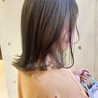 ミディアム カラー ハル🌸柔色/ ブリーチなし/艶髪のヘアスタイル