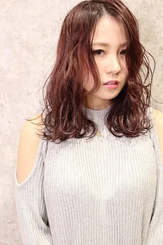 ミディアム カラー 透明感カラー/韓国 ブリーチ/古橋のヘアスタイル