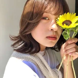 ミディアム カラー 🫧tomoka 透明感カラー🫧のヘアスタイル