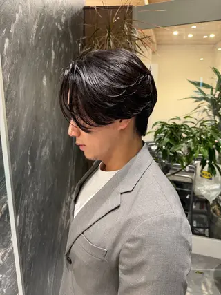 ミディアム パーマ メンズ 💈原宿指名No.1 センターパート💈のヘアスタイル