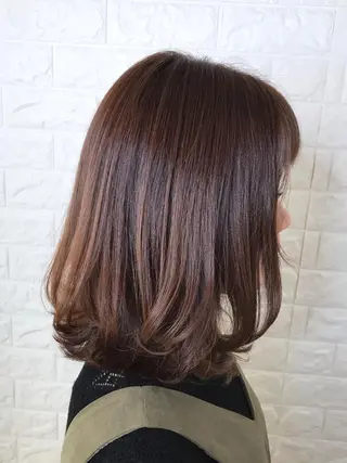 ミディアム カラー 髪質改善縮毛矯正 美容師✂️山崎竜二のヘアスタイル