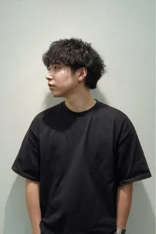 ショート パーマ メンズ メンズパーマ特化 カバヤマ リョウのヘアスタイル