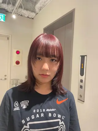 ミディアム カラー tiel 小山莉々のヘアスタイル