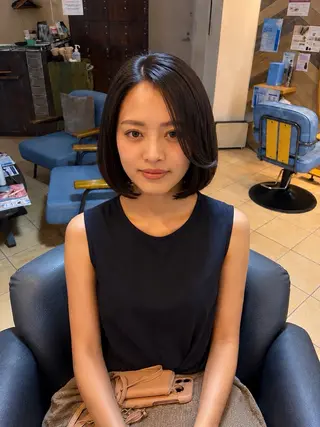 ショート ボブカット艶髪 矯正濱川響太のヘアスタイル