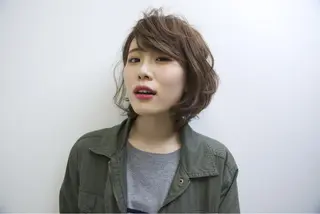 ミディアム カラー 髪質改善/デザイン/ 天王寺/奥野和広のヘアスタイル