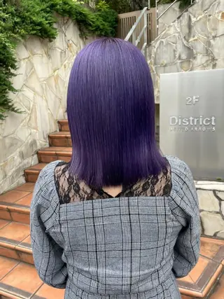 カラー セミロング 地雷系🎀ハイトーン 💙荒川結星のヘアスタイル