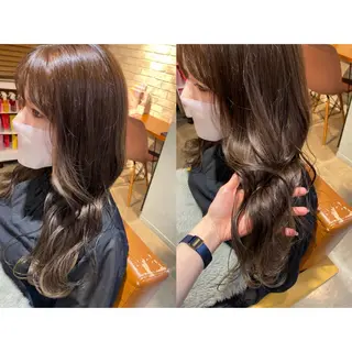 カラー 🩵盛れる顔周り/ 艶カラーemi🩵のヘアスタイル