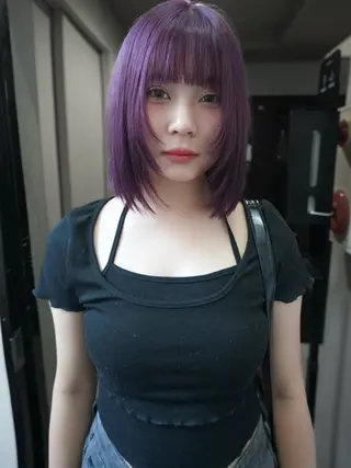 ミディアム 原田 朱里のヘアスタイル