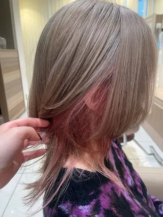 ミディアム カラー ヘアアレンジ 韓国ヘアメイク🎀/ 縮毛矯正✨山本媛香のヘアスタイル