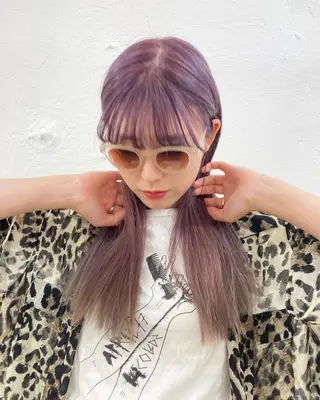 セミロング 🐈三毛猫ローライト ・mixカラー🐈のヘアスタイル