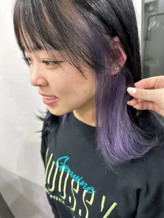 セミロング カラー さあや 【透け感/艶感】のヘアスタイル