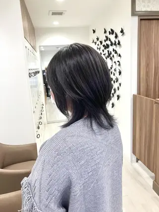ミディアム カラー 雅/ダブルカラー/ 白髪ぼかしハイライトのヘアスタイル