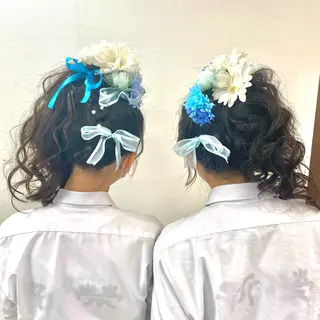 ロング ヘアアレンジ ヘアメ🎀ハイトーン 🩵エクステ🪄しほのヘアスタイル