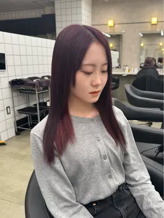 ロング カラー パーマ ヘアアレンジ メンズ キッズ 韓国系🇰🇷🩶 艶暗髪/MEIのヘアスタイル