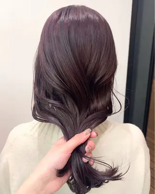 ロング カラー 🌷ラベンダーピンク 顔まわり🌷ねいろのヘアスタイル