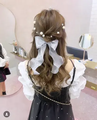 セミロング カラー ヘアアレンジ ヘアセット/レイヤー 赤み消し/はるかのヘアスタイル