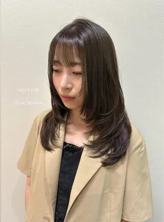 ミディアム カラー ヘアアレンジ 🇰🇷韓国スタイル レイヤー/ayanaのヘアスタイル