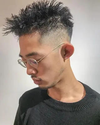 ショート パーマ メンズ メンズ専門ブリー チカラー⚡️リュウジのヘアスタイル
