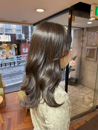 セミロング カラー 矢野 晃平のヘアスタイル