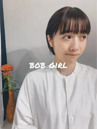 ミディアム カラー ボブパーマコテ巻き風 パーマNo1深江秀平のヘアスタイル