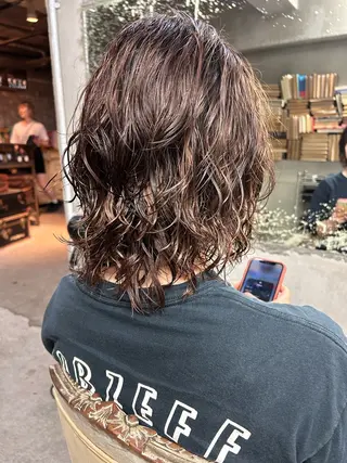 ミディアム カラー パーマ ヘアアレンジ お任せヘア☘️☘️ 及川渚のヘアスタイル