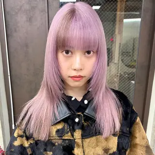 セミロング カラー ヘアアレンジ TAKUMAブリーチ /デザインカラーのヘアスタイル