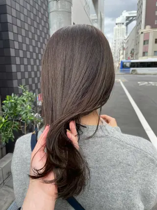 ミディアム カラー やまさきえりこ ニュアンスパーマのヘアスタイル