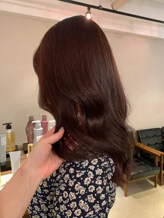 ミディアム カラー 透明感カラー✂︎ /縮毛矯正/YUKAのヘアスタイル