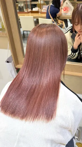 ミディアム カラー 艶カラー👾ブリーチ なし暖色👾ユースケのヘアスタイル