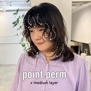 セミロング 新宿/顔周りカット +レイヤー=しずく♩のヘアスタイル