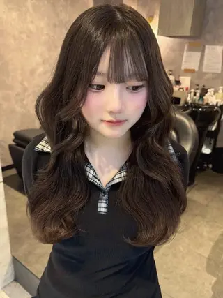 ロング カラー あみ/暗髪オリ ーブ特化🍃髪質改善のヘアスタイル