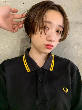 ショート カラー ボブパーマコテ巻き風 パーマNo1深江秀平のヘアスタイル