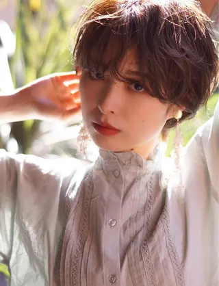 ショート カラー misa🫧ナチュラ ル縮毛矯正/髪質改善のヘアスタイル
