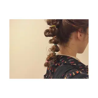ロング パーマ ヘアアレンジ くるくるパーマ aikoのヘアスタイル