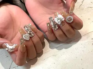 ネイル 韓国/ワンホン/長さ 出しつけ放題🎀のネイルデザイン