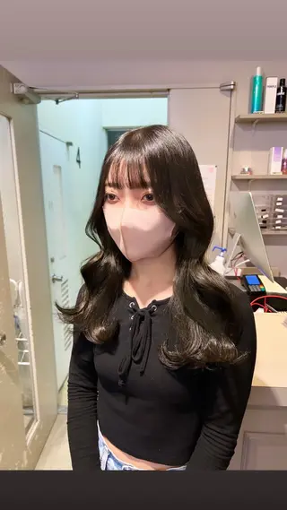 ロング カラー パーマ ヘアアレンジ メンズ 上品＆韓国風 🥀海心🥀のヘアスタイル