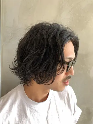 ミディアム パーマ メンズ 髪質改善/縮毛矯正 鈴木裕介のヘアスタイル