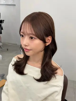 ミディアム 🧡くびれヘア/前髪 顔周り🧡久原結衣のヘアスタイル