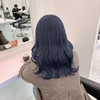 セミロング カラー パーマ ヘアアレンジ 透明感ブリーチカラー 🌈TOMOHIROのヘアスタイル