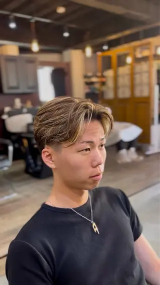 ショート カラー パーマ メンズ 海外風メンズ🇺🇸 💈N.Yuto💈のヘアスタイル