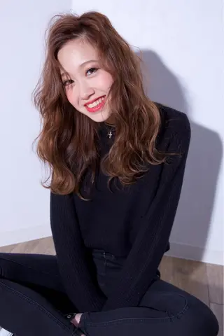 セミロング ロング カラー パーマ ヘアアレンジ 高瀬 信幸のヘアスタイル