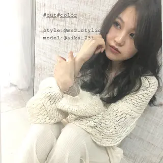 カラー ロング ヘアアレンジ See by merのマツエク・マツパデザイン