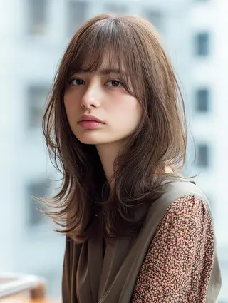 ミディアム 韓国×艶ハイトーンが ✨絶対可愛い✨リオ✨のヘアスタイル