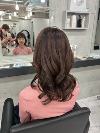 セミロング カラー パーマ ヘアアレンジ Endearing 🌟銀座のヘアスタイル