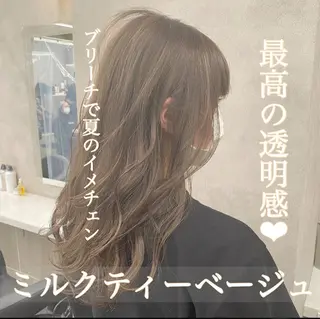 セミロング カラー ヘアアレンジ 💞あざと可愛い💞 児玉大地のヘアスタイル