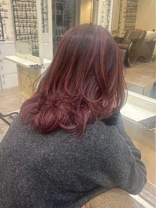 ミディアム カラー ボブ&寒色🎐ᩚ 短髪 COCOROのヘアスタイル
