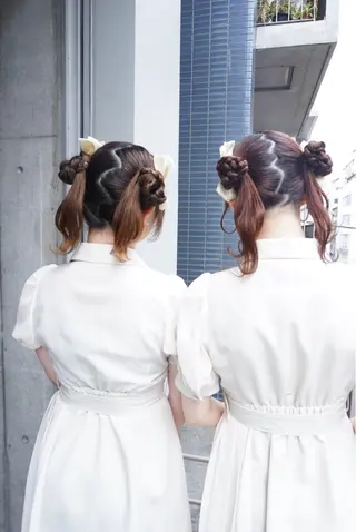 セミロング ヘアアレンジ cime(シィーム) 宮元茉里奈のヘアスタイル